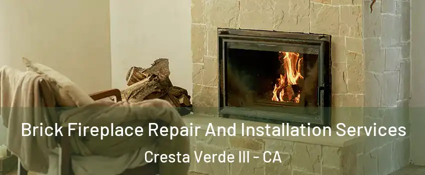 Brick Fireplace Repair And Installation Services Cresta Verde III - CA