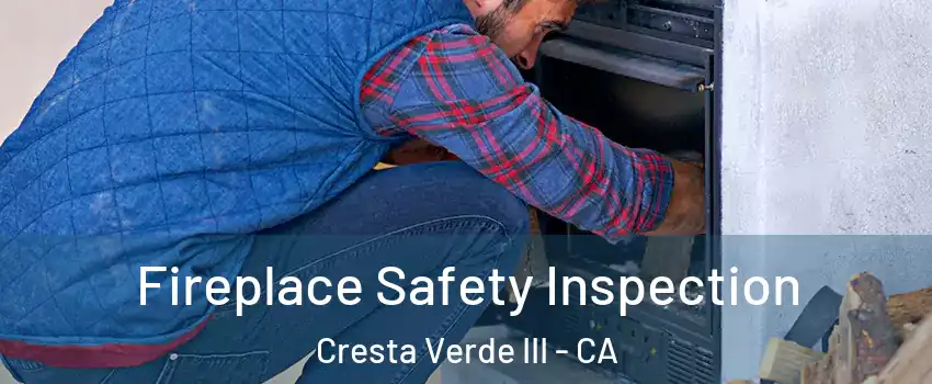 Fireplace Safety Inspection Cresta Verde III - CA