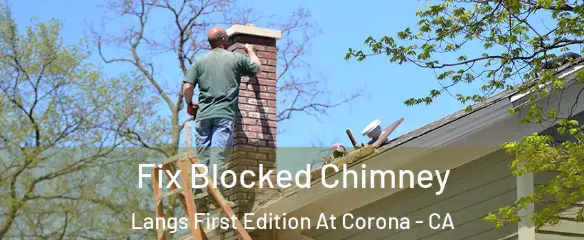 Fix Blocked Chimney Langs First Edition At Corona - CA