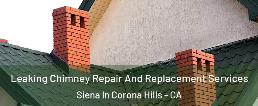 Leaking Chimney Repair And Replacement Services Siena In Corona Hills - CA