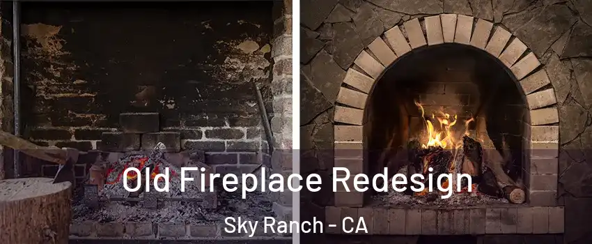 Old Fireplace Redesign Sky Ranch - CA