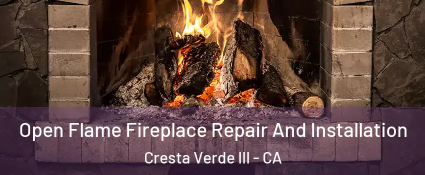 Open Flame Fireplace Repair And Installation Cresta Verde III - CA