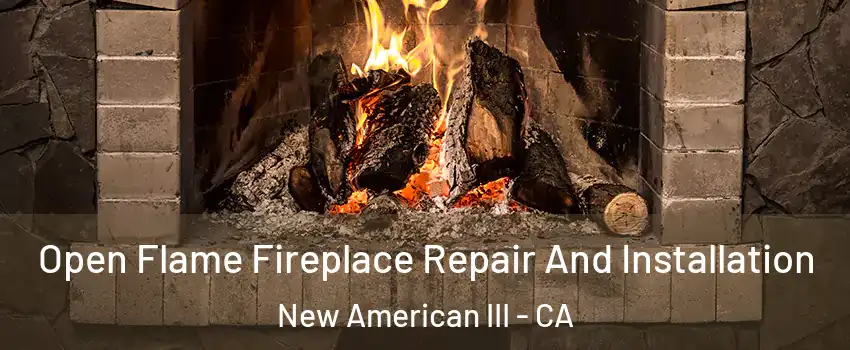 Open Flame Fireplace Repair And Installation New American III - CA