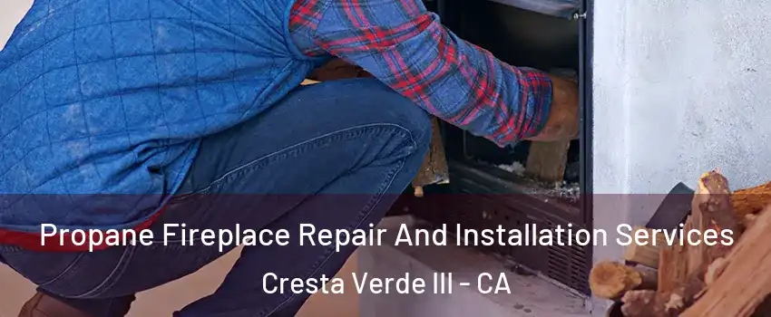 Propane Fireplace Repair And Installation Services Cresta Verde III - CA